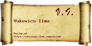 Vukovics Ilma névjegykártya